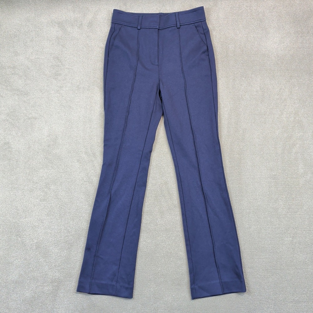 White House Black Market Pants Womens 2 Blue Bootcut Pintuck Stretch Trousers